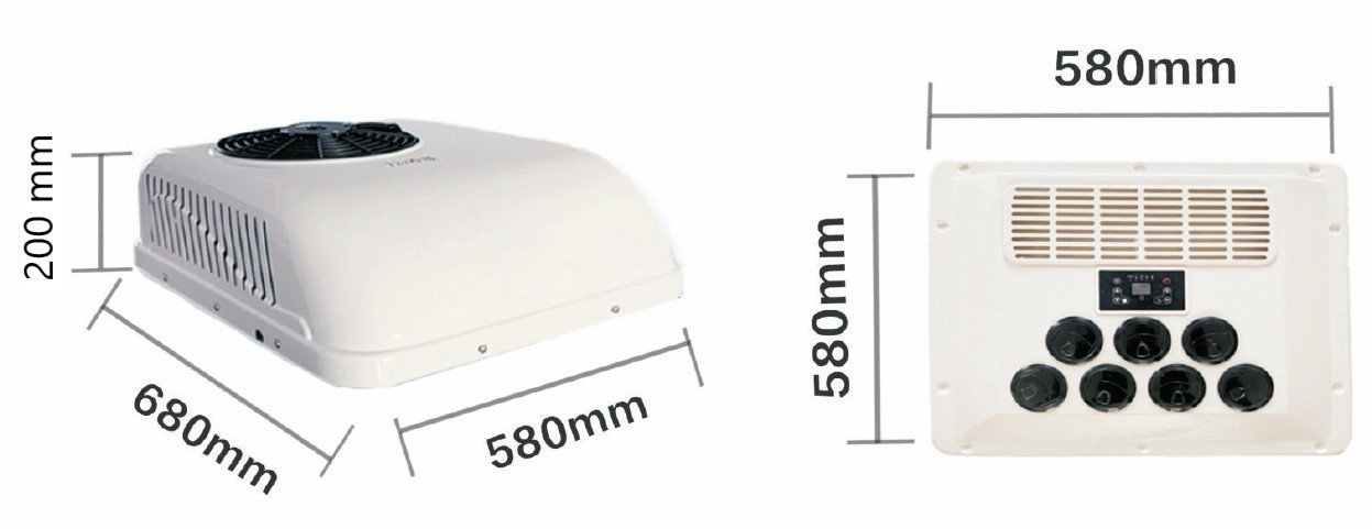 Rooftop Self Contained Standalone Heating and Cooling Air Conditioning System - For Smaller Sized Vehicles - Image 2
