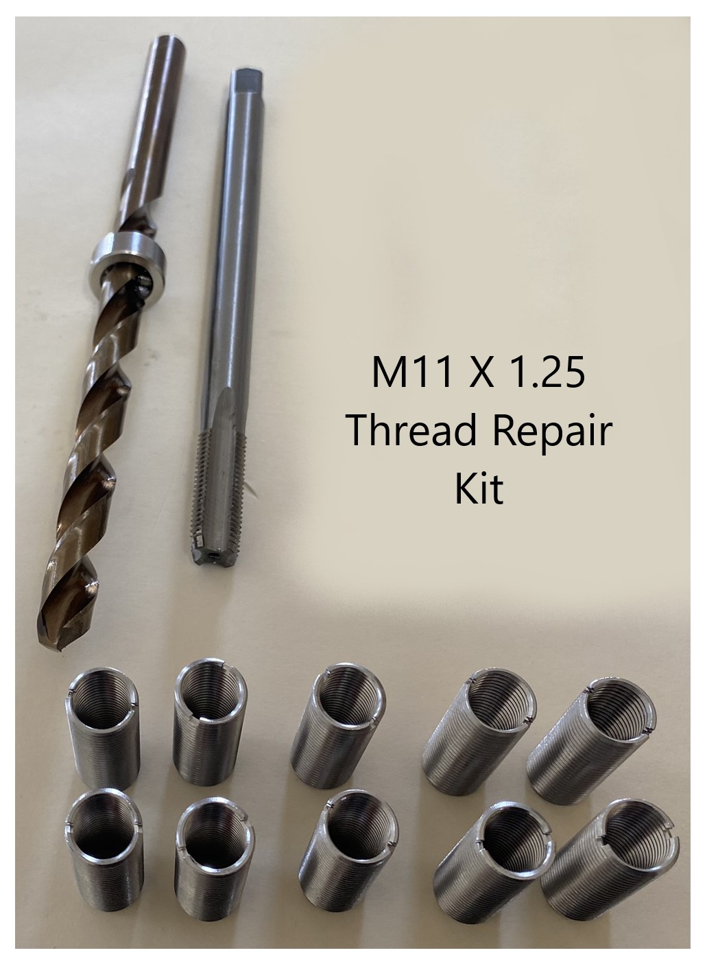 SUBARU, NISSAN AND INFINITI CYLINDER HEAD BOLTS THREADS REPAIR KIT - 11 mm DIAMETER X 1.25 THREAD PITCH - Image 2