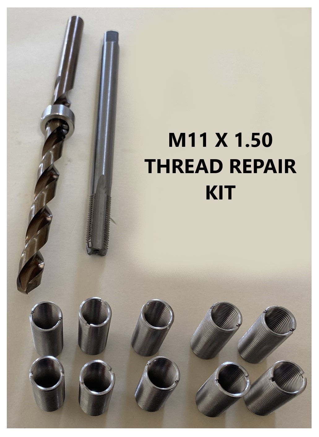 HONDA, ACURA, TOYOTA, LEXUS, KIA, FORD, CADILLAC and GM CYLINDER HEAD BOLTS THREADS REPAIR KIT - 11 mm DIAMETER X 1.50 THREAD PITCH - Image 2
